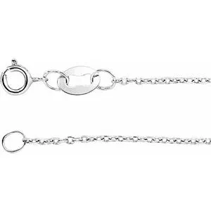 10K White 1 mm Diamond-Cut Cable 20" Chain