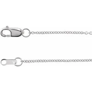 10K White 1 mm Solid Cable 20" Chain