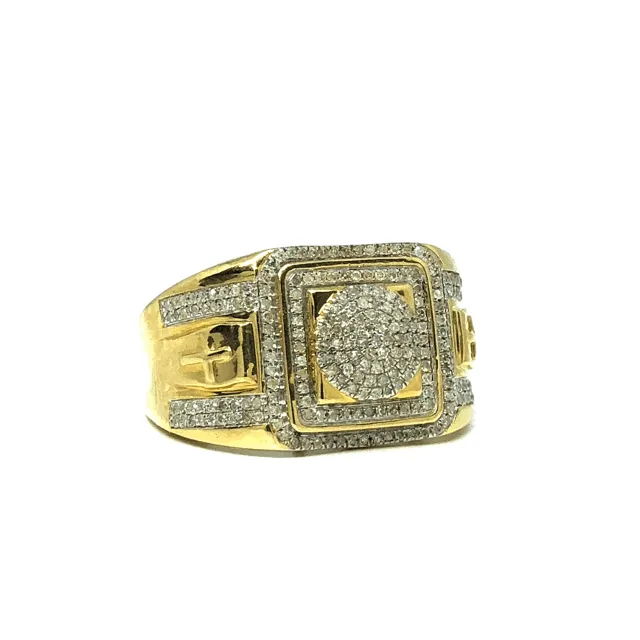 10K Yellow & White Gold 0.56CT Diamond Cross Ring DRG-001