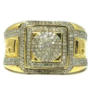 10K Yellow & White Gold 0.56CT Diamond Cross Ring DRG-001