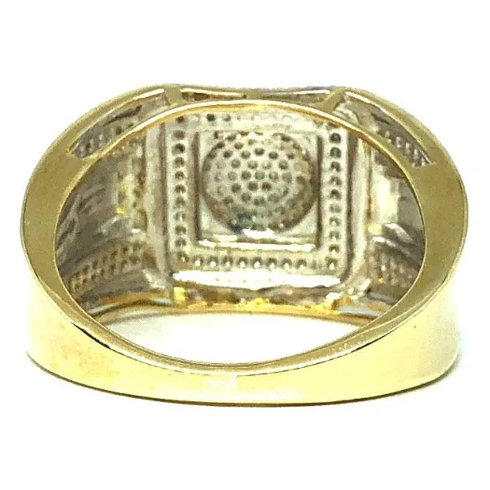 10K Yellow & White Gold 0.56CT Diamond Cross Ring DRG-001