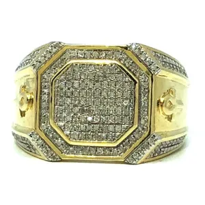 10K Yellow Gold 0.57CT Diamond Ankh Ring DRG-003
