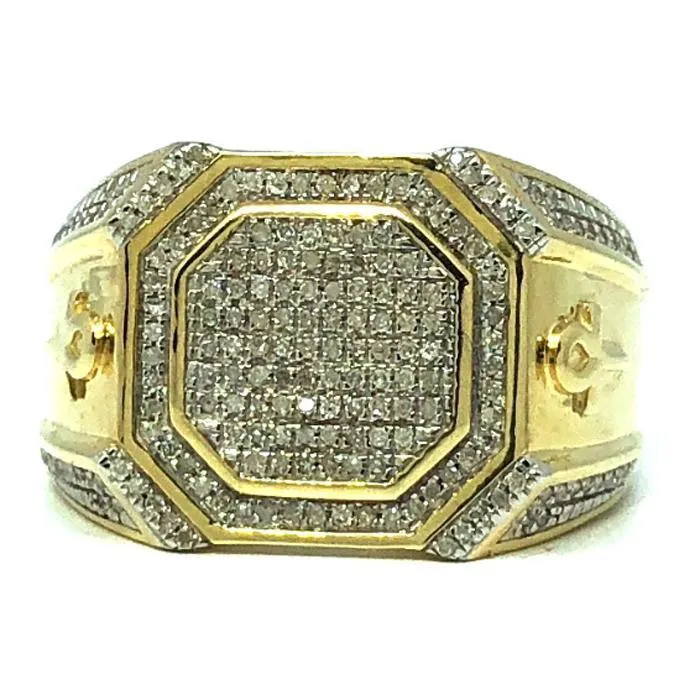 10K Yellow Gold 0.57CT Diamond Ankh Ring DRG-003