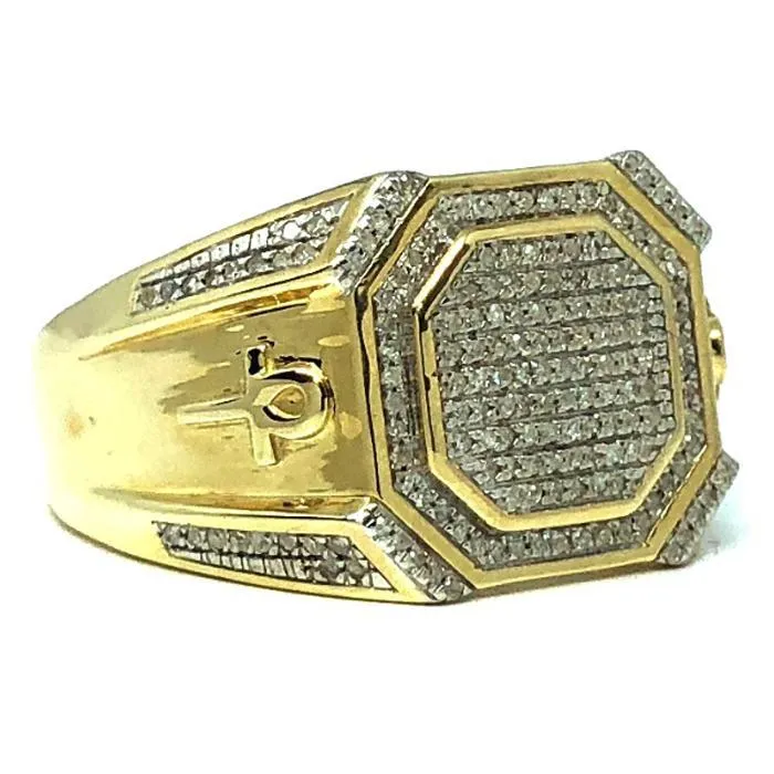 10K Yellow Gold 0.57CT Diamond Ankh Ring DRG-003