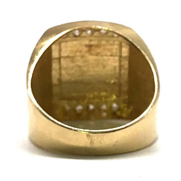 10K Yellow Gold Men's Cross Ring MRG-191