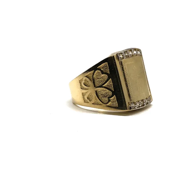 10K Yellow Gold Men's Cross Ring MRG-191