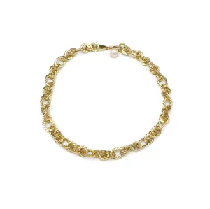 1157-G | KARL CHAIN NECKLACE IN GOLD w/ ACCENT PEARL