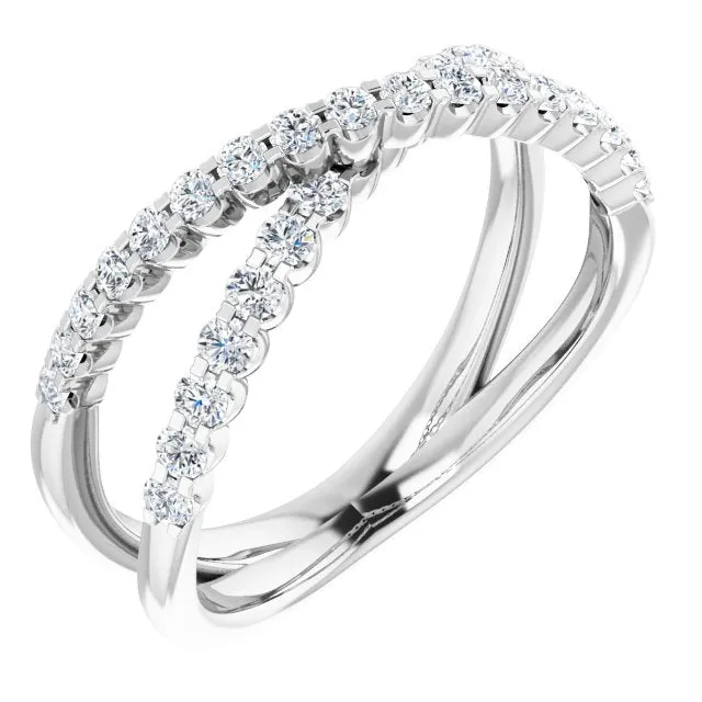 1/2 CTW Lab-Grown Diamond Criss Cross Diamond Ring