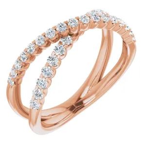 1/2 CTW Lab-Grown Diamond Criss Cross Diamond Ring