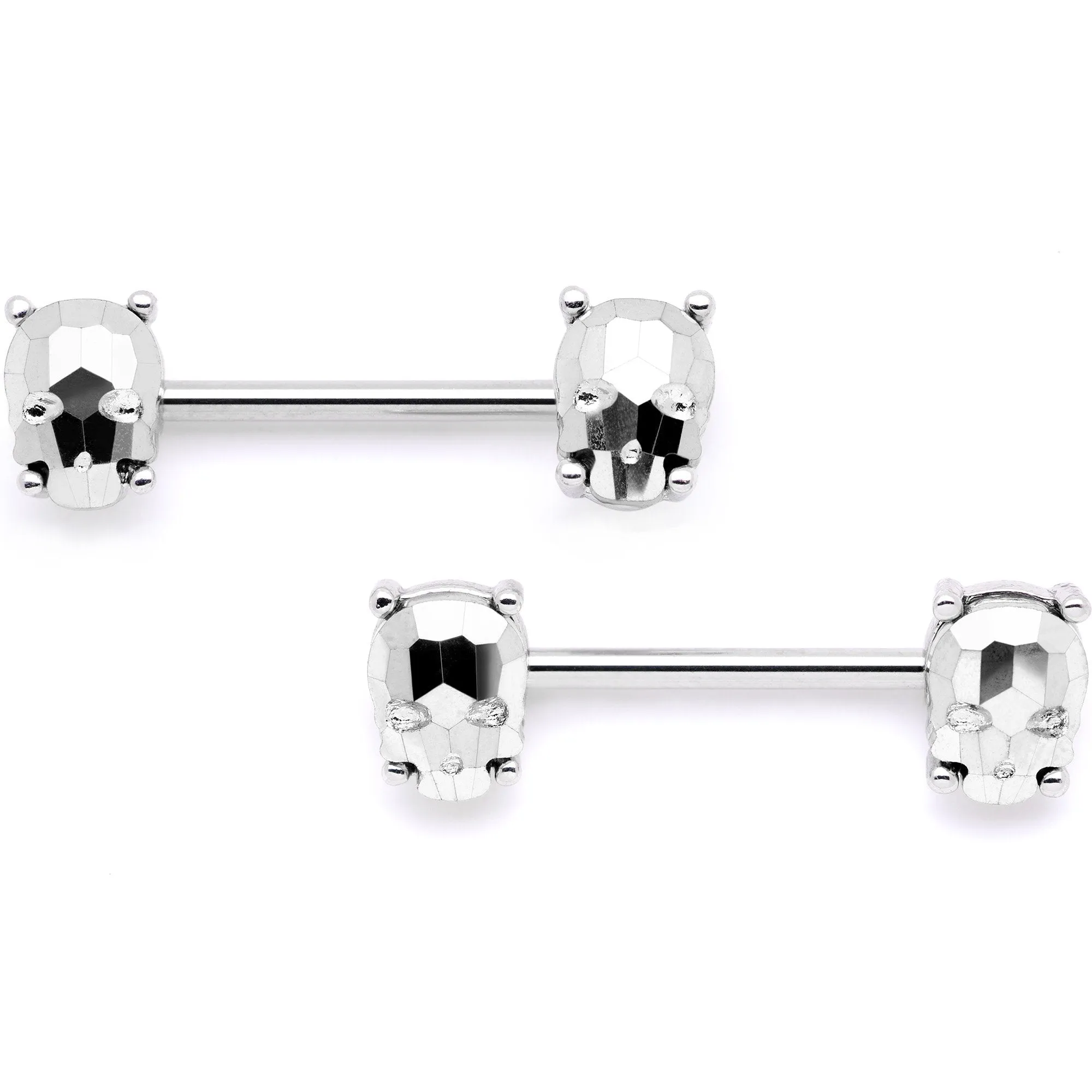 14 Gauge 9/16 1/2 Sugar Skull Captive Ring Barbell Nipple Ring Set
