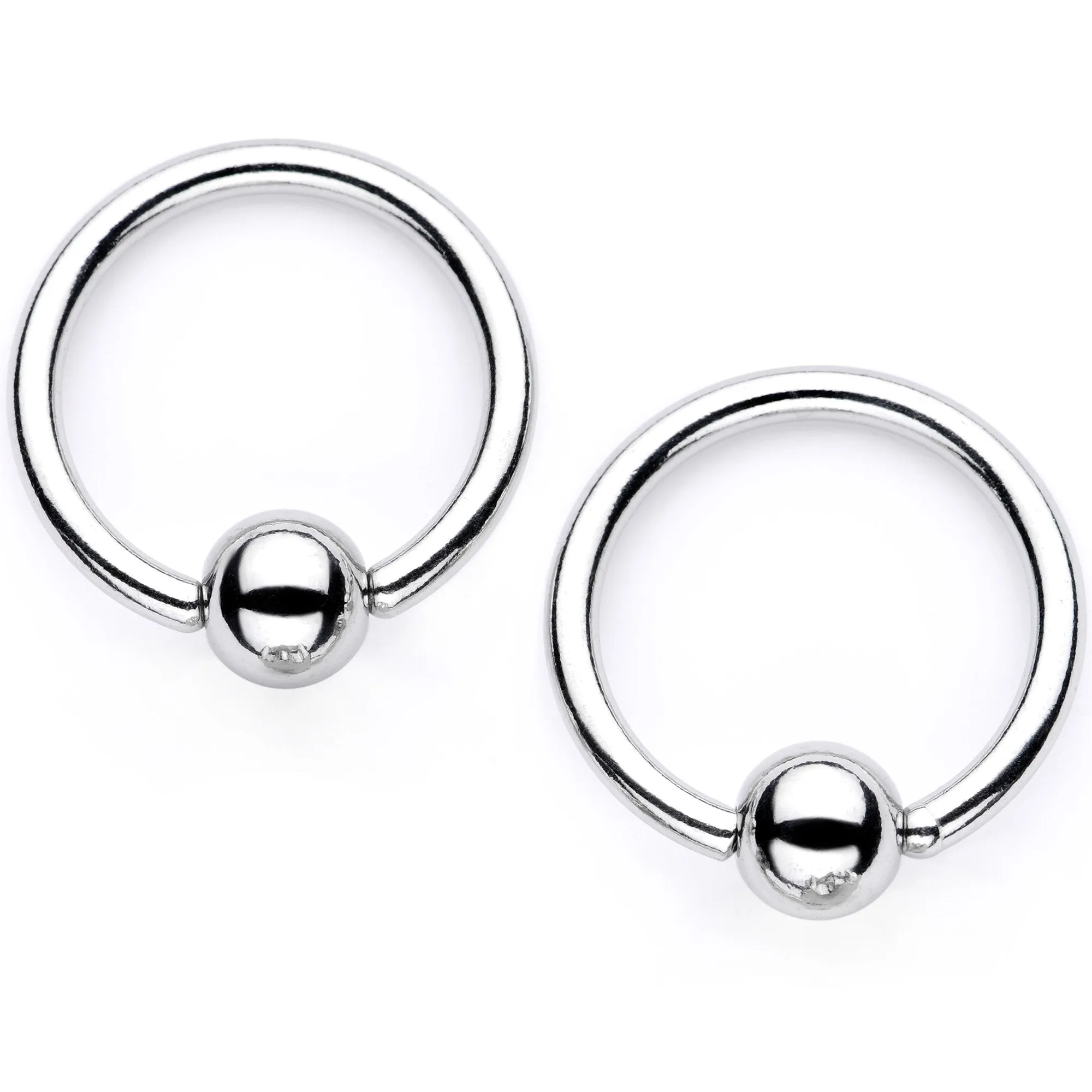 14 Gauge 9/16 1/2 Sugar Skull Captive Ring Barbell Nipple Ring Set