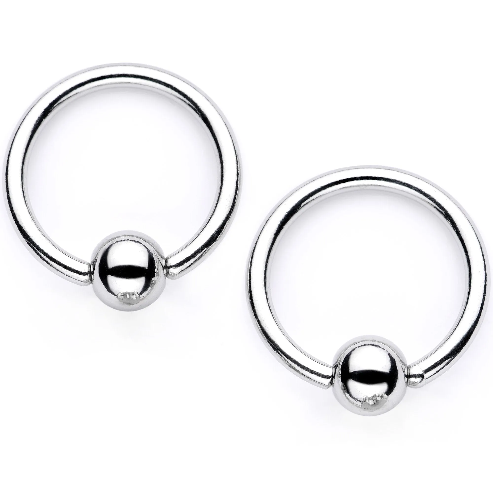14 Gauge Blue Sugar Skull Captive Ring Barbell Nipple Ring Set