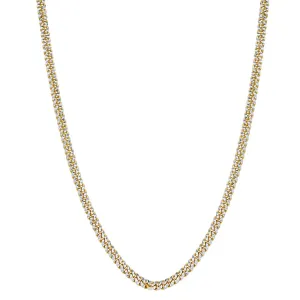 14K 4mm Pave Classic Miami Cuban Chain