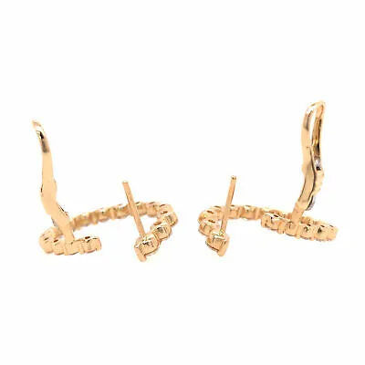 14K Diamond Circular Hoop Earring Yellow Gold