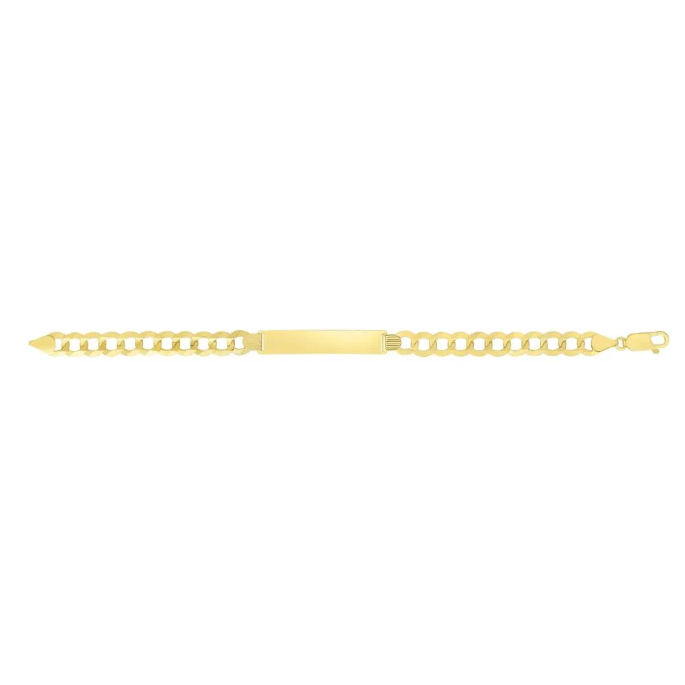 14K Gold 8.3mm Polished Curb ID Bracelet