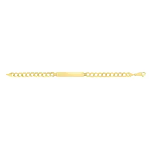 14K Gold 8.3mm Polished Curb ID Bracelet