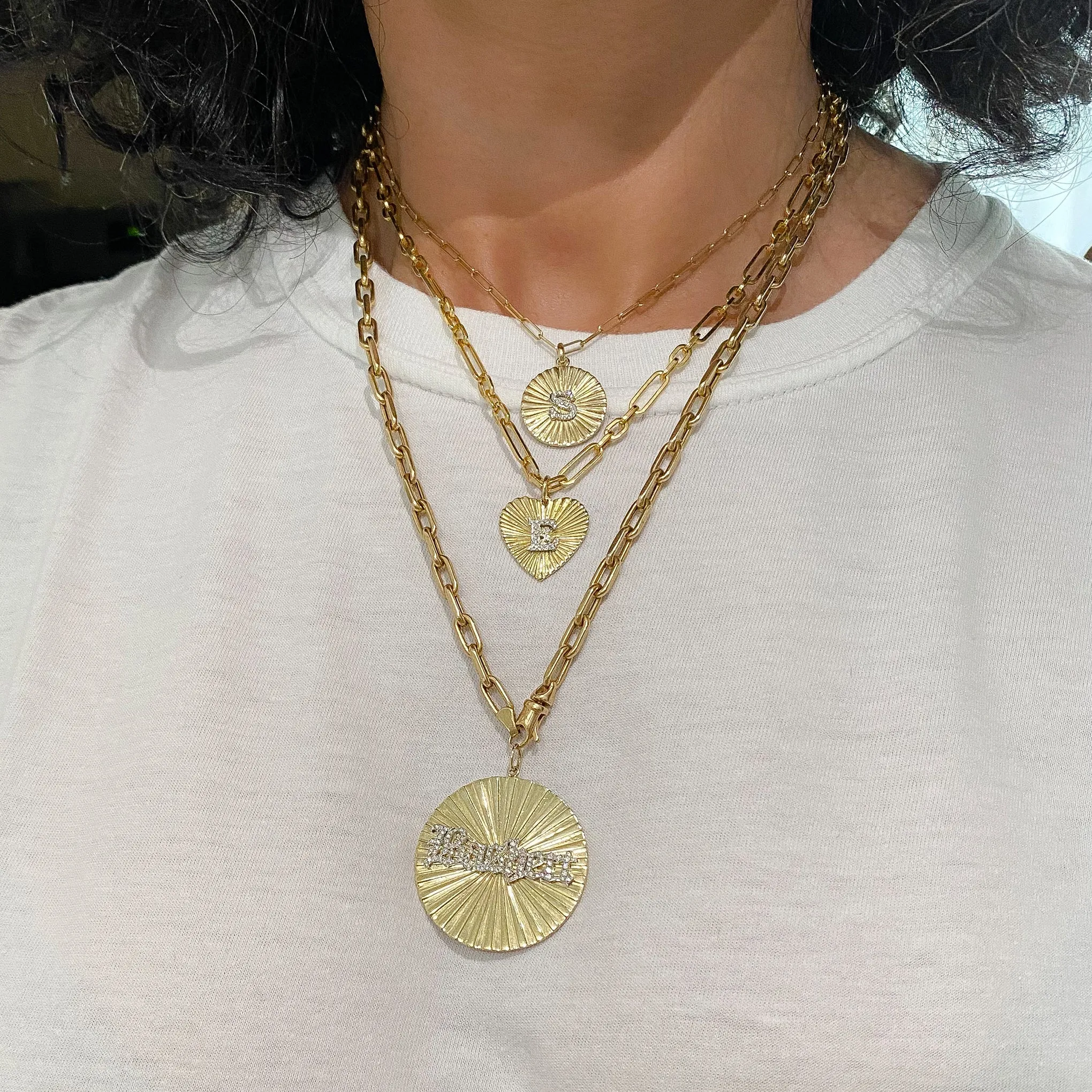 14K Gold Alternating 3 to 1 Elongated Oval Link Chain Necklace, Small Size
