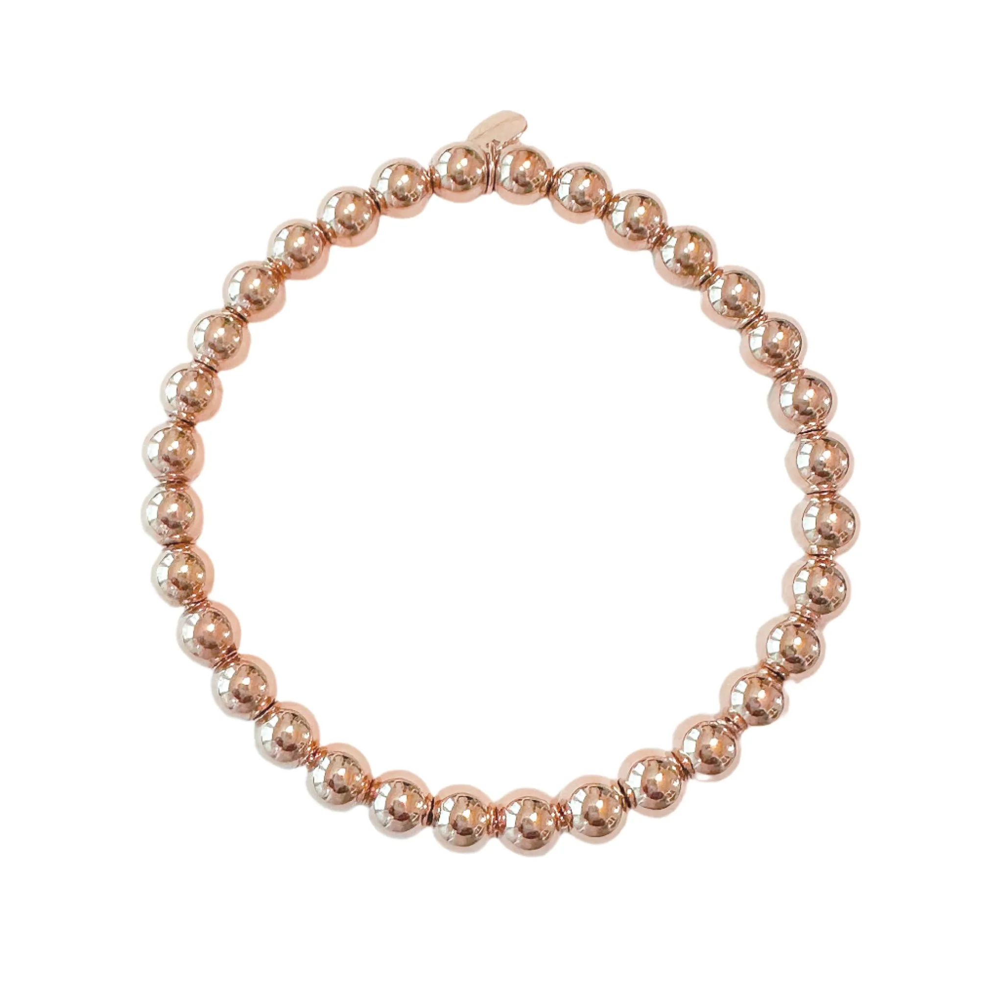 14K Gold Ball Chain Stretch Bracelet, 6mm Size Links
