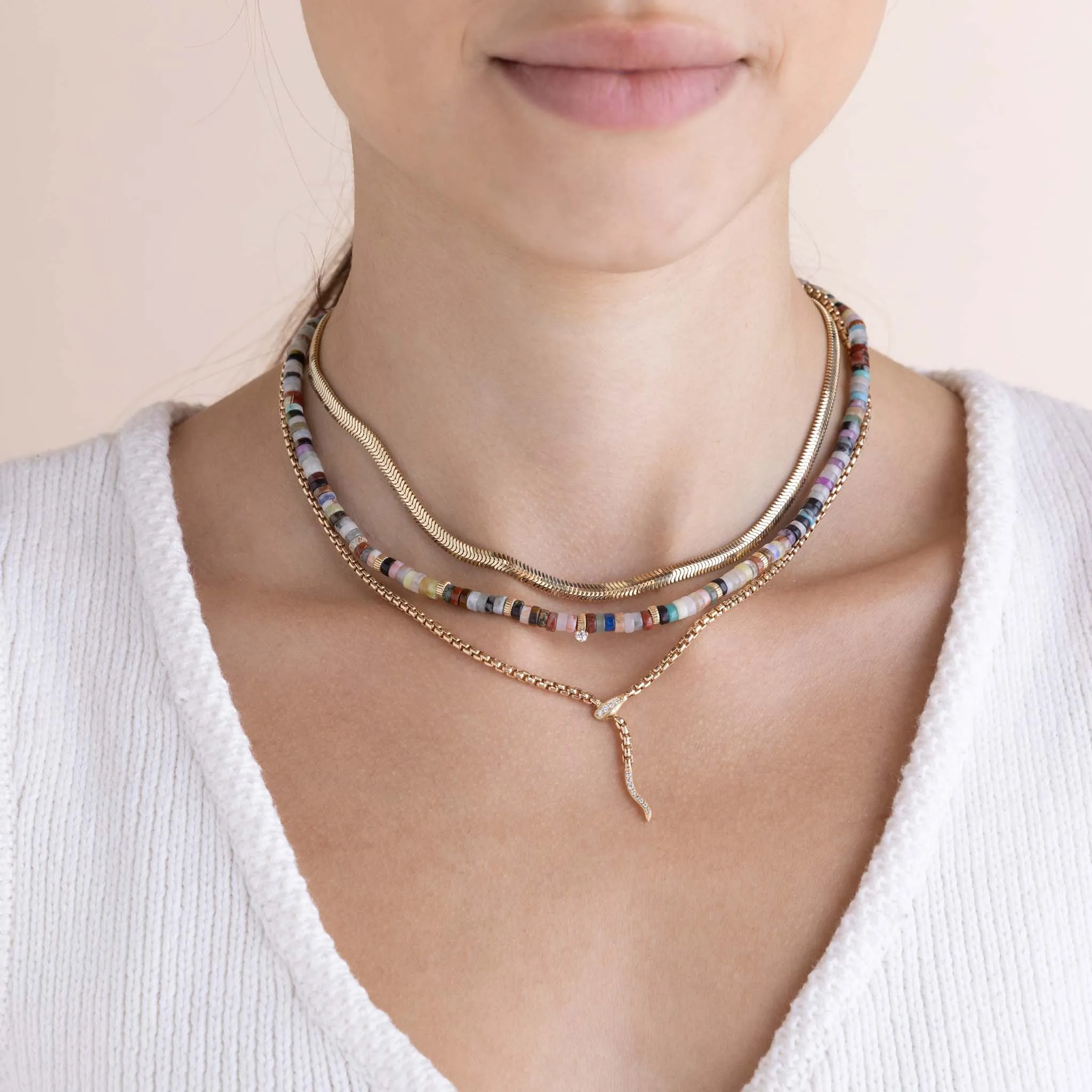 14k Gold Medium Snake Chain Necklace