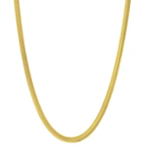14K Gold Oval Snake Necklace
