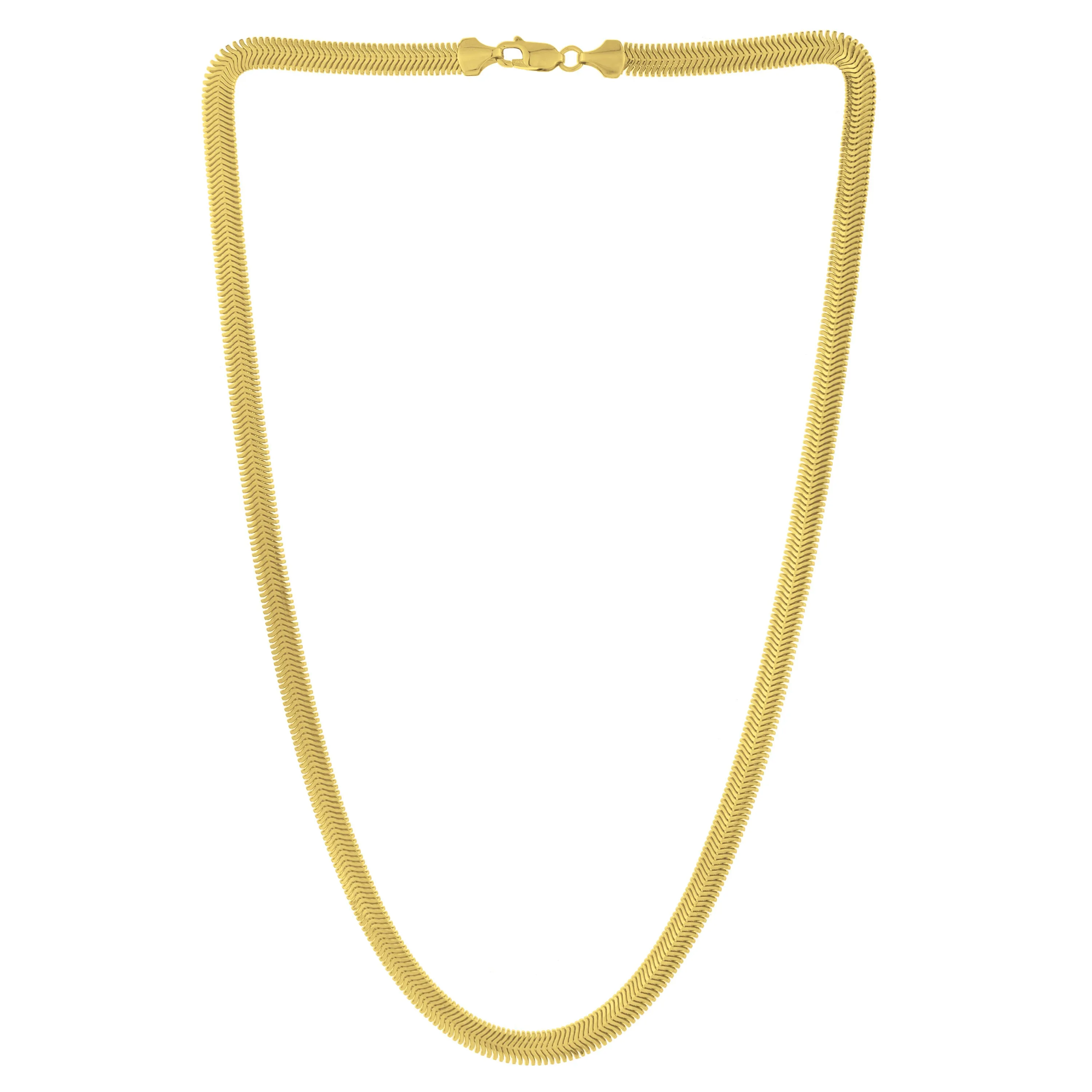 14K Gold Oval Snake Necklace