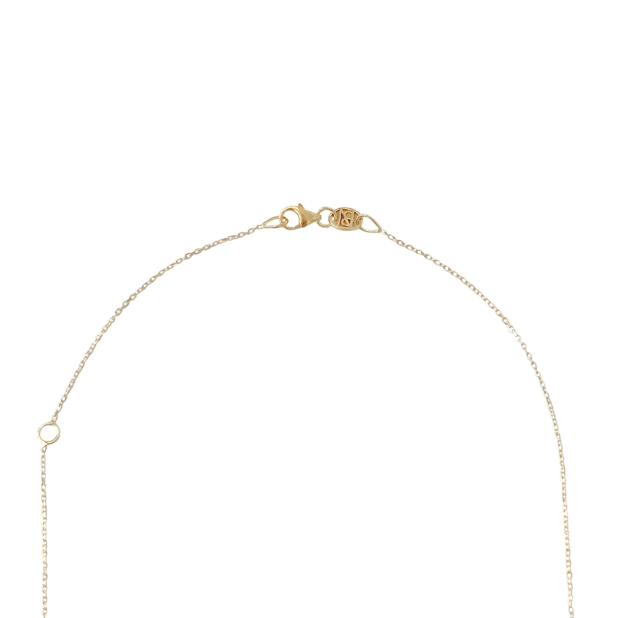 14K Gold Personalized Angelic Paw Print Charm Necklace
