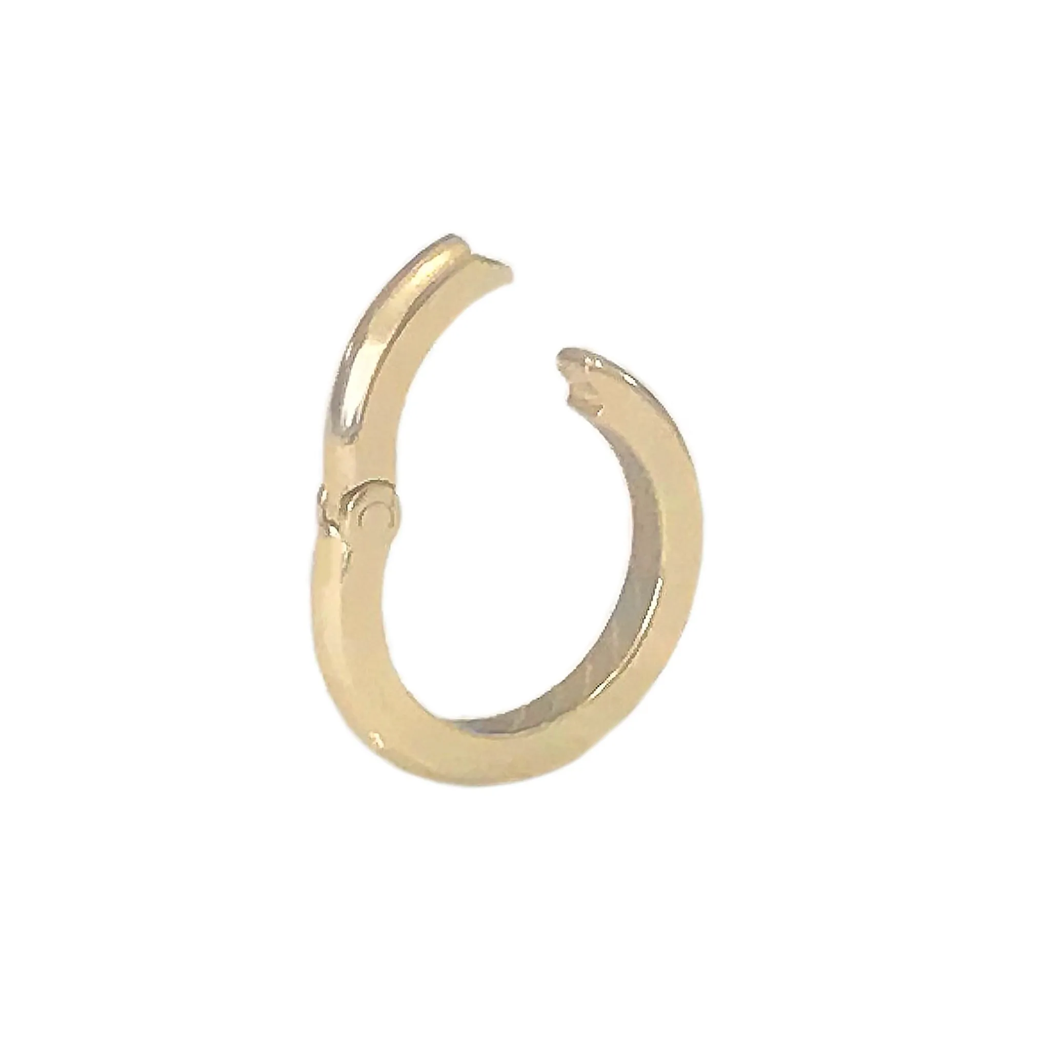 14K Gold Round Enhancer Thick Flat Oval Link Lariat Chain Extender, Small Size Links