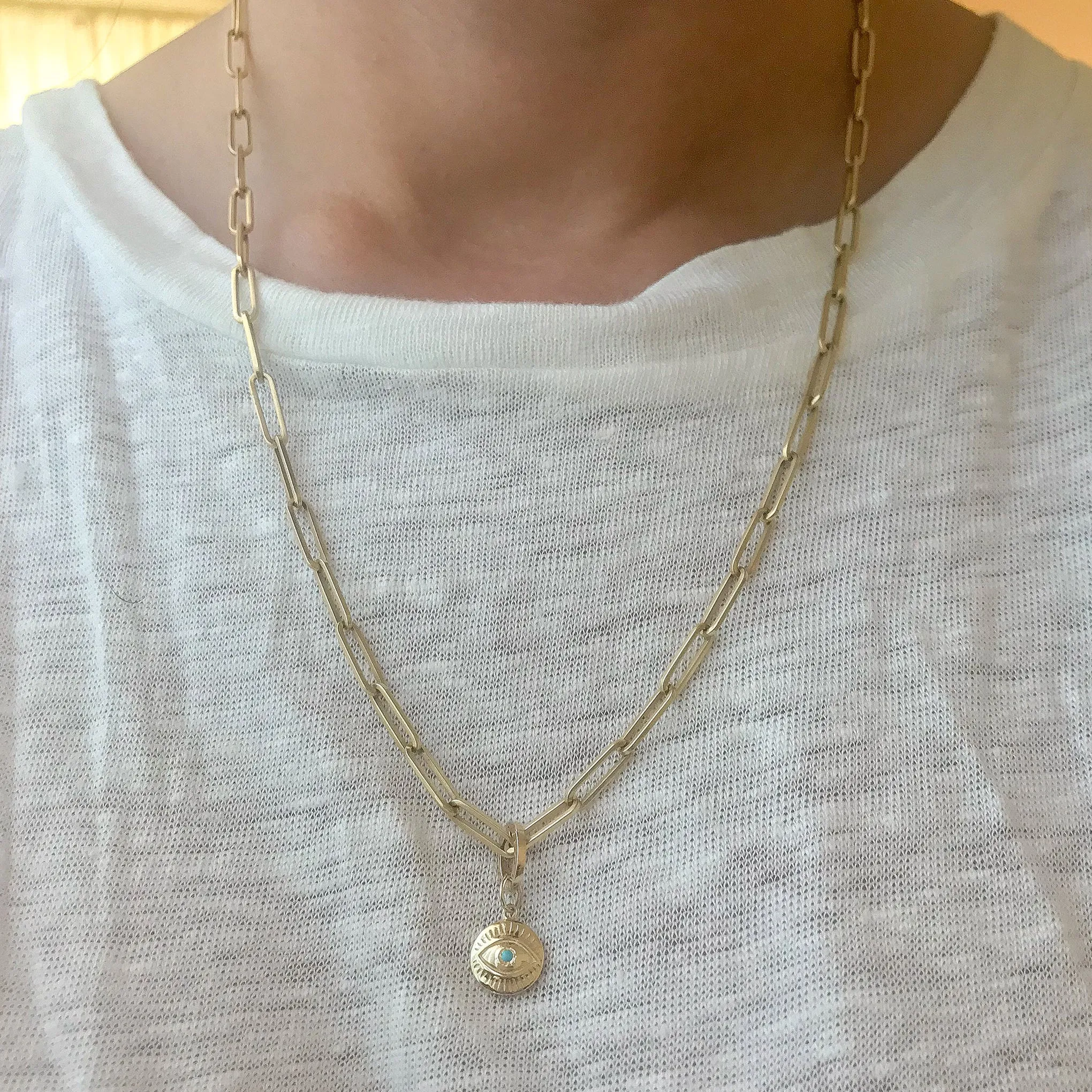14K Gold Thin Elongated Oval Link Chain Necklace, Large Size Link