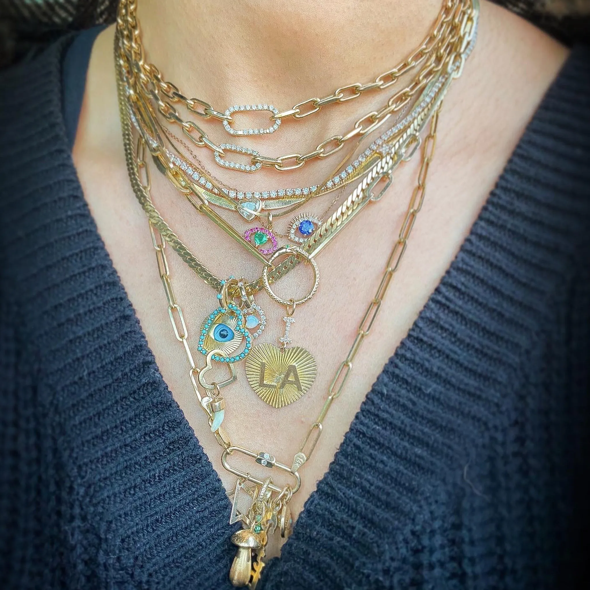 14K Gold Thin Elongated Oval Link Chain Necklace, Large Size Link