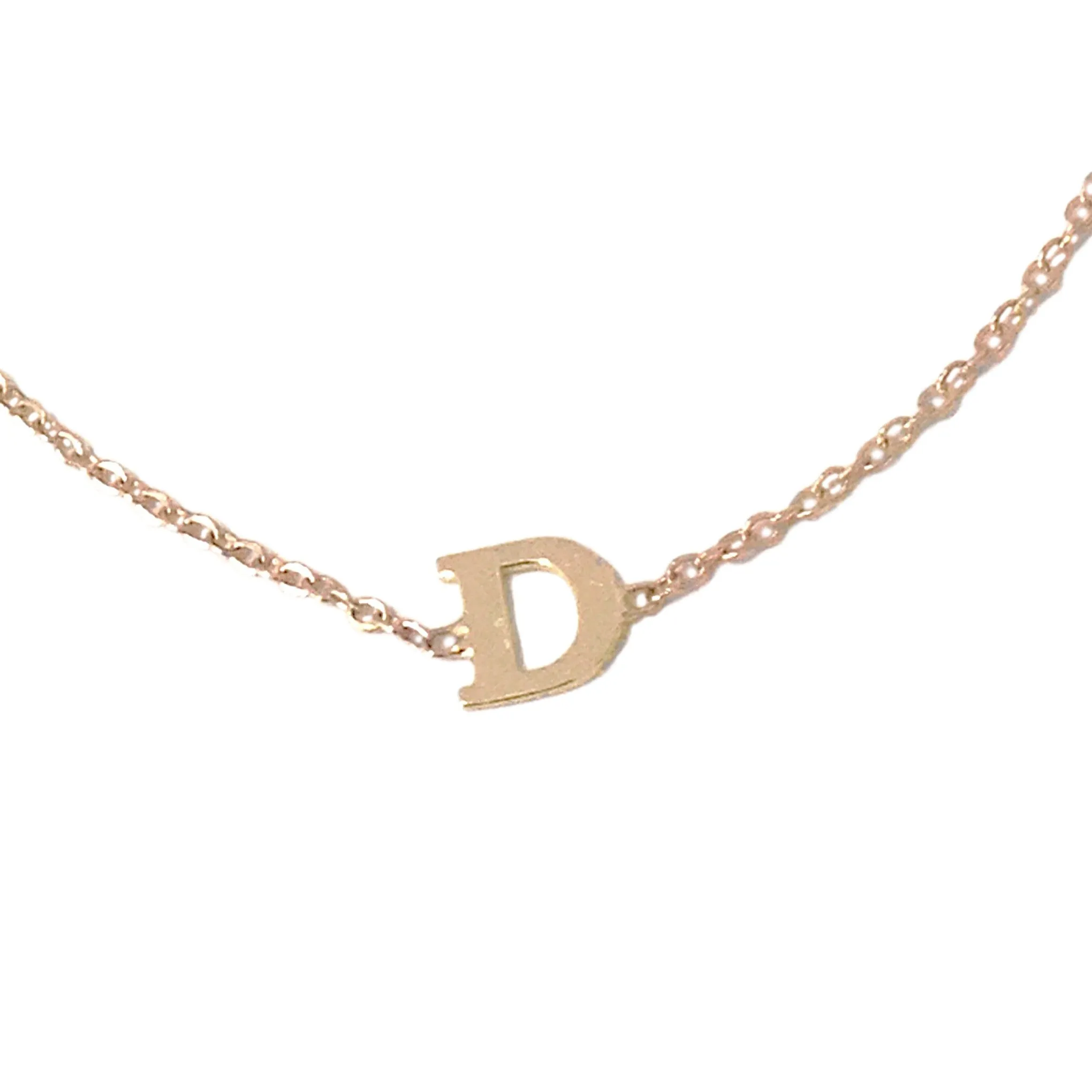 14K Gold Triple Initial Monogram Charm Pendant Bracelet