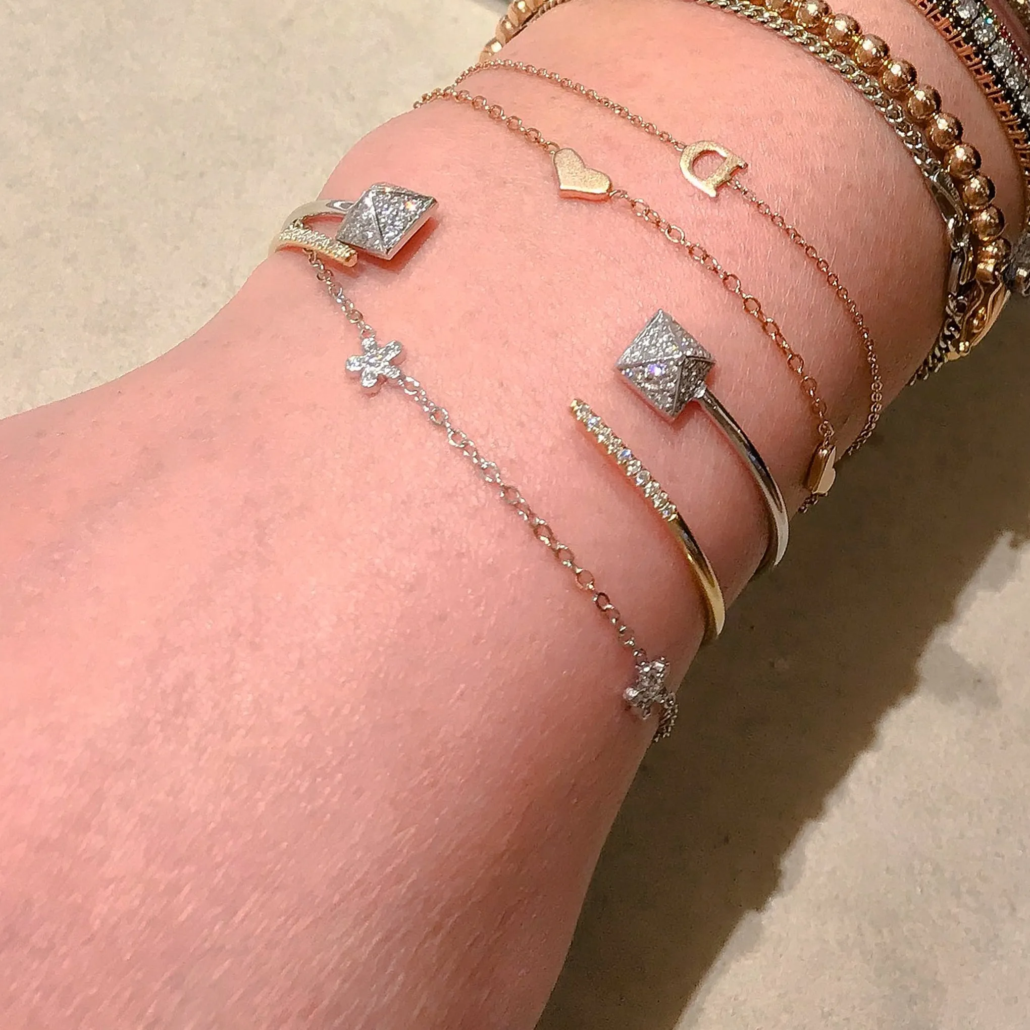 14K Gold Triple XS Sweetheart Bracelet