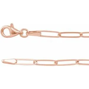 14K Rose 2.6 mm Elongated Link 24" Chain