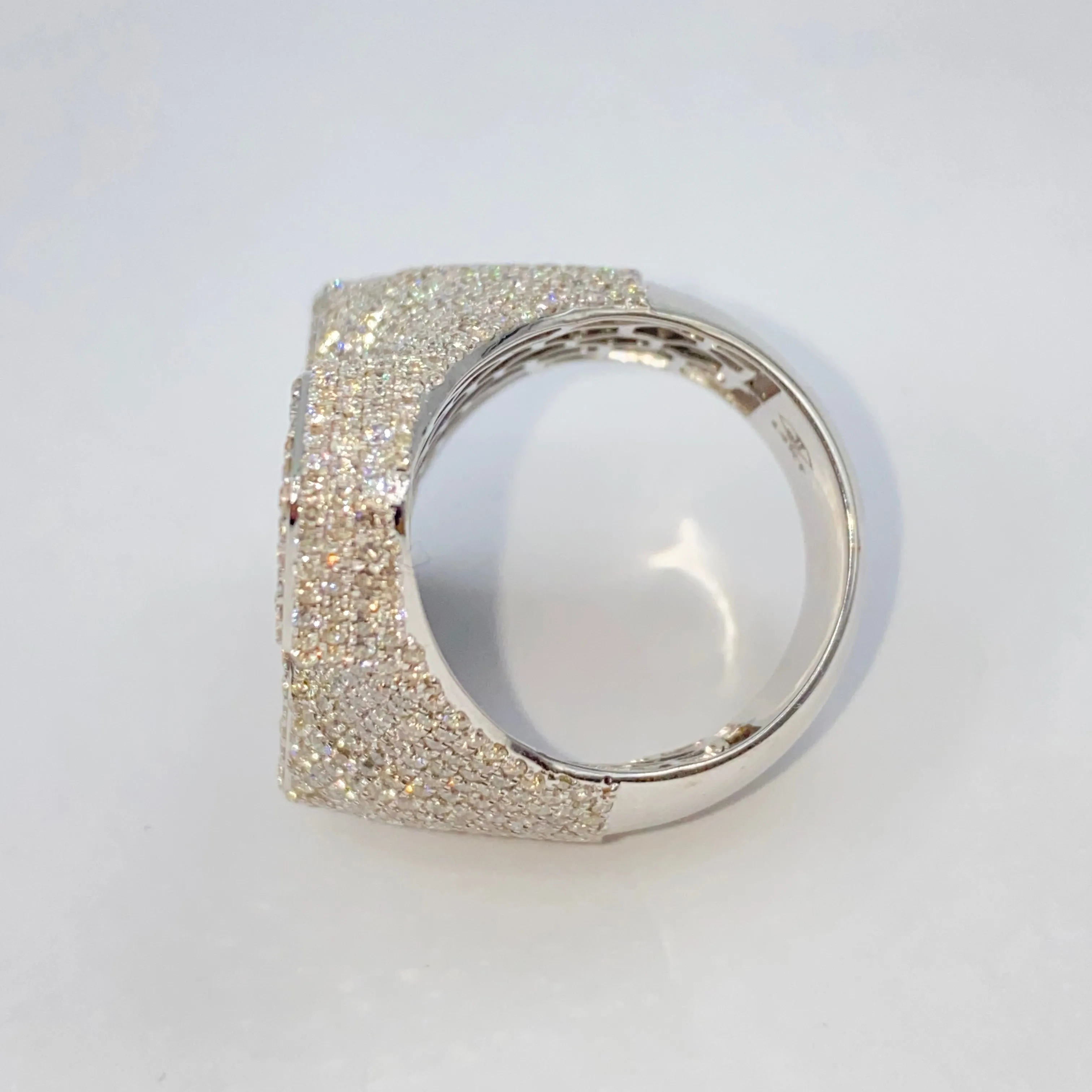 14K Royal Cross Chrome Diamond Baguette Ring