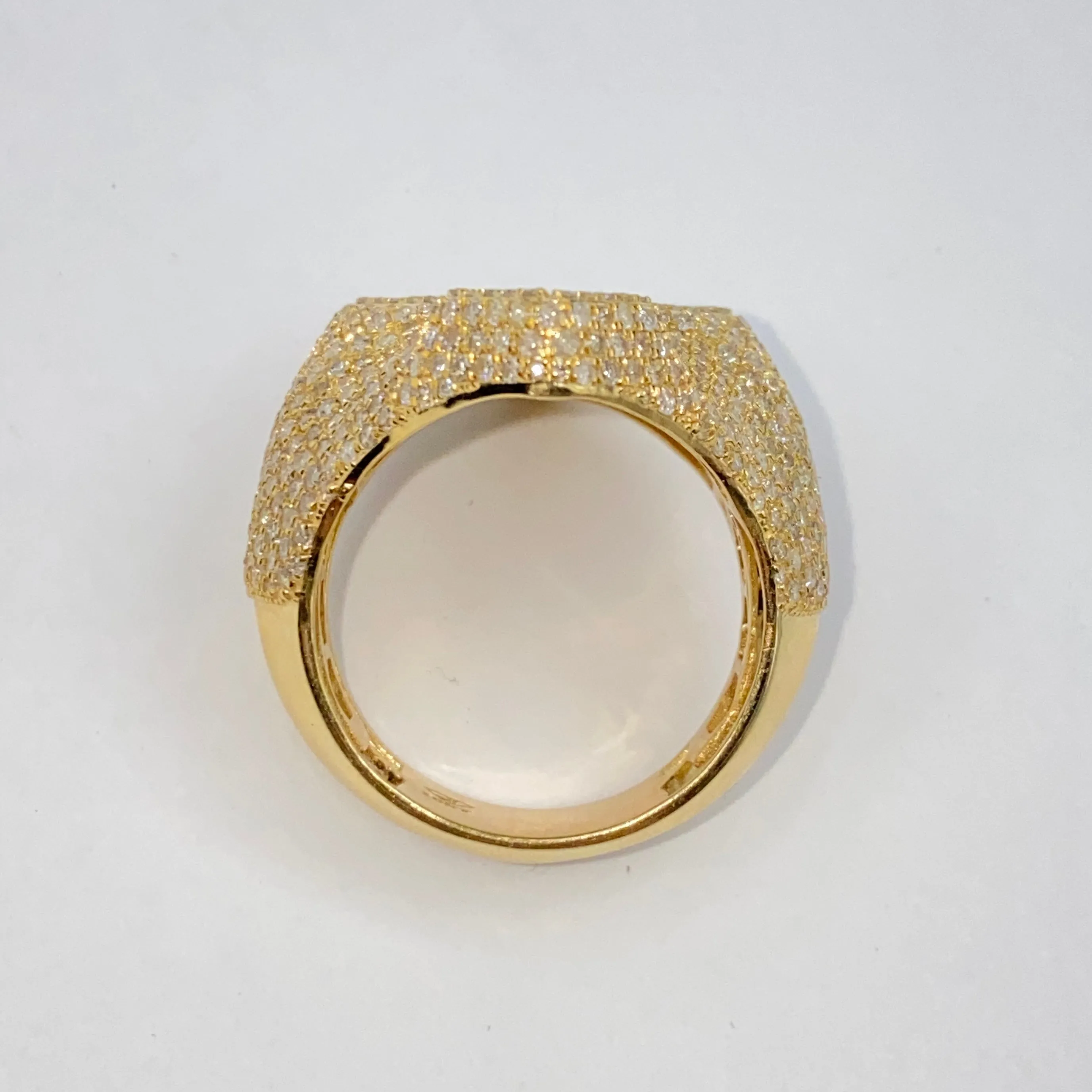 14K Royal Cross Chrome Diamond Baguette Ring