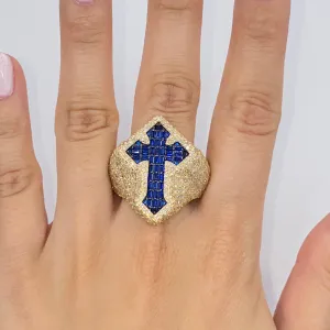 14K Royal Cross Chrome Diamond Baguette Ring
