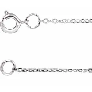14K White 1 mm Adjustable Diamond-Cut Cable 16-18" Chain