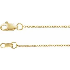 14K White 1 mm Cable 16" Chain