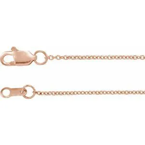 14K White 1 mm Cable 16" Chain