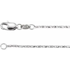 14K White 1 mm Raso 16" Chain