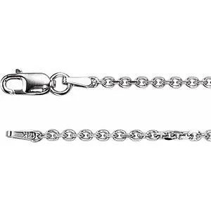 14K White 1.75 mm Solid Diamond-Cut Cable 20" Chain