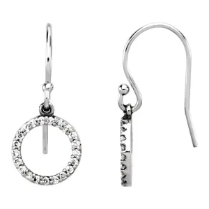 14k White Gold Circular Earrings