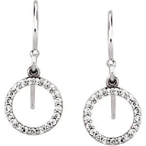 14k White Gold Circular Earrings