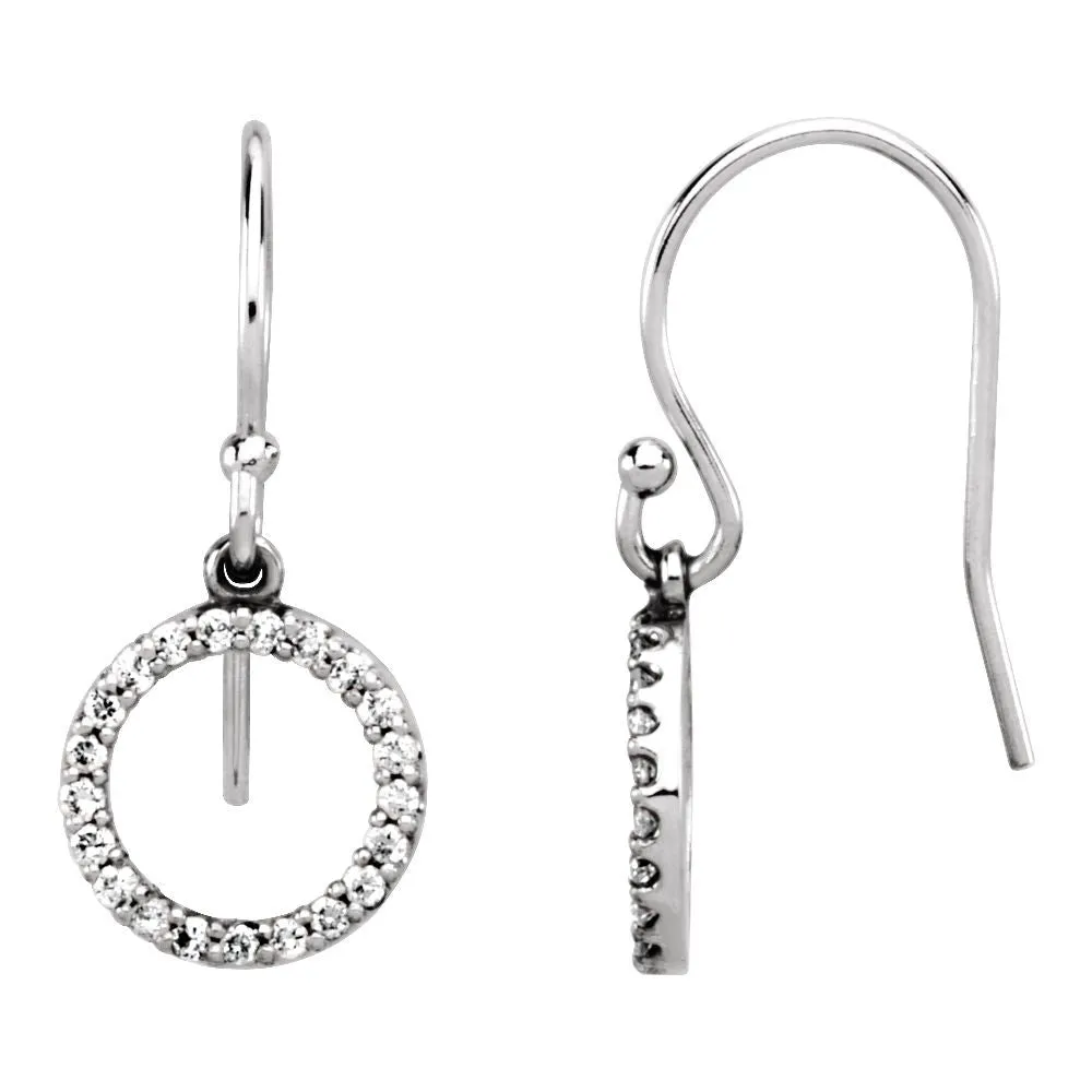 14k White Gold Circular Earrings