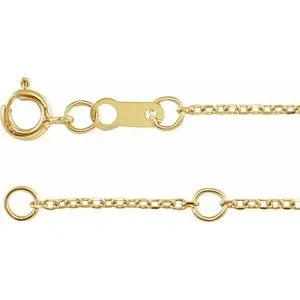 14K Yellow 1 mm Adjustable Diamond-Cut Cable 16-18" Chain