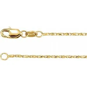 14K Yellow 1 mm Raso 16" Chain