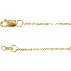 14K Yellow 1 mm Solid Cable 18-20" Chain