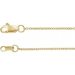 14K Yellow 1 mm Solid Cable 24" Chain