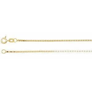 14K Yellow 1.3 mm Diamond Cut Box 24" Chain with Spring Ring