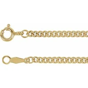14K Yellow 2.25 mm Solid Curb Link 20" Chain