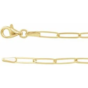 14K Yellow 2.6 mm Paperclip-Style 16" Chain